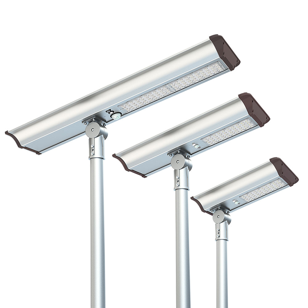 Project Customization Led Lamps LiFePO4 All in One Solar Outdoor Lighting Mono 50W 80W 120W Street Light With Motion Sensor