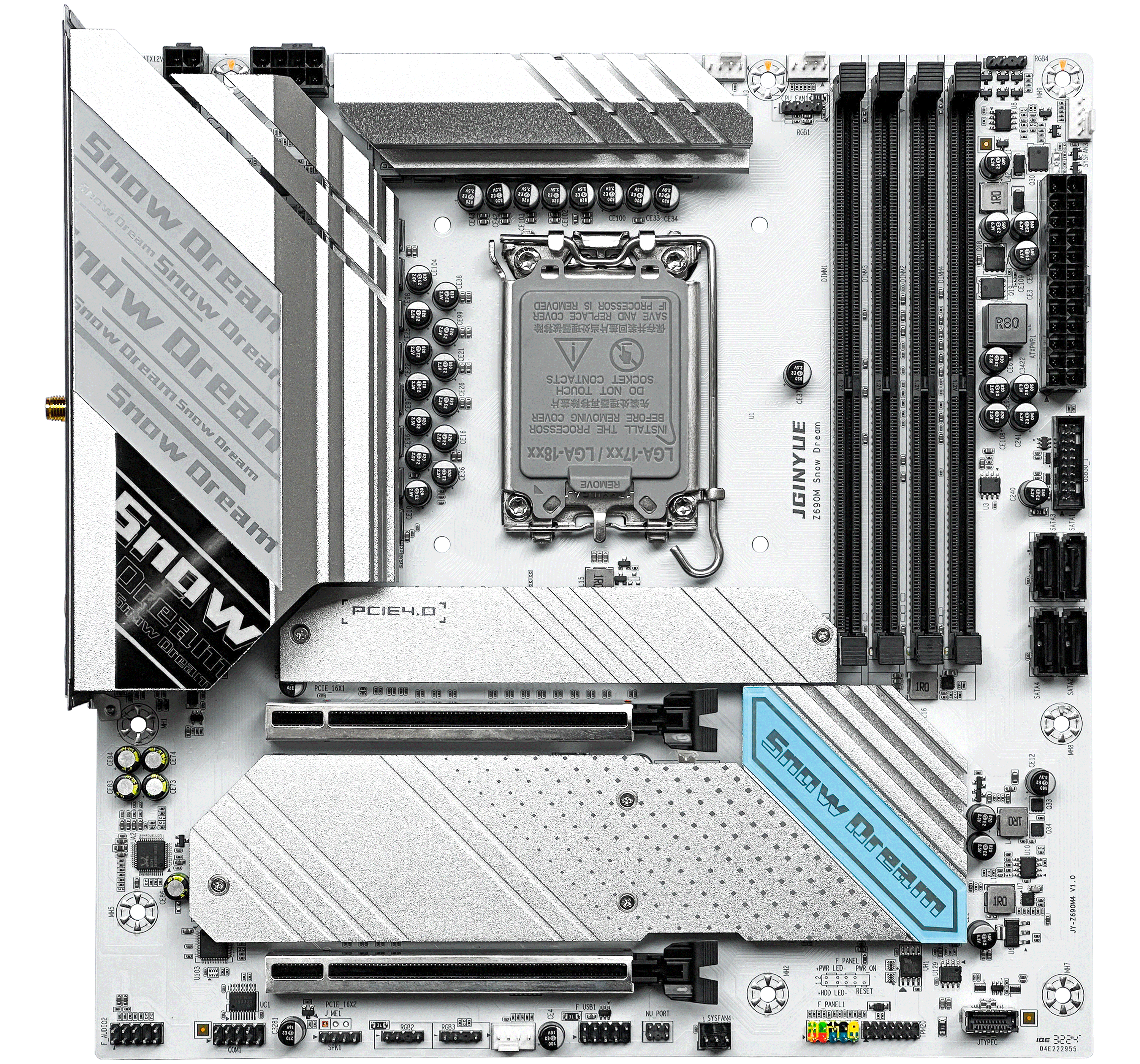 JGINYUE Z690M Snow Dream D4  Motherboard 4xDDR4 Memory Slots for Desktop