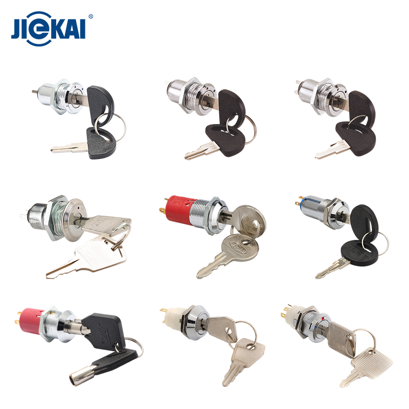 16mm Key Lock Ignition Switch with Lock Mechanism for Industrial and Commercial Applications