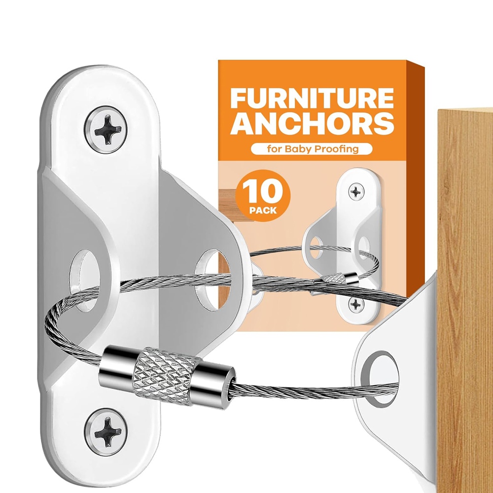 Wholesale Baby Safety Furniture Anchors Upgraded Anti-Tip Furniture Anchors for Baby Proofing Anti Tip Furniture Wall Anchors