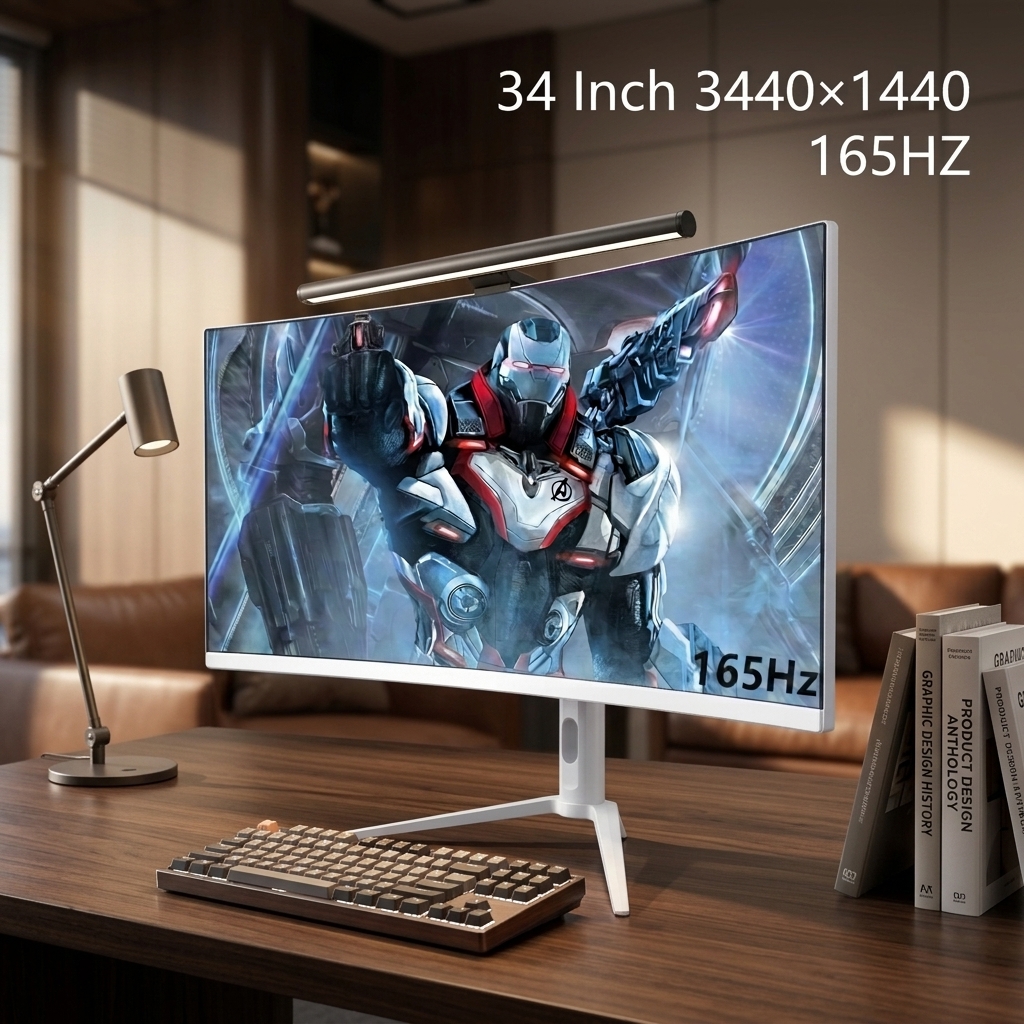 4K Curved Gaming Monitor with 1MS Response Time 34 Inch 3440*1440 165Hz HVA LED LCD  3C Certified Fast Delivery Gaming Monitor