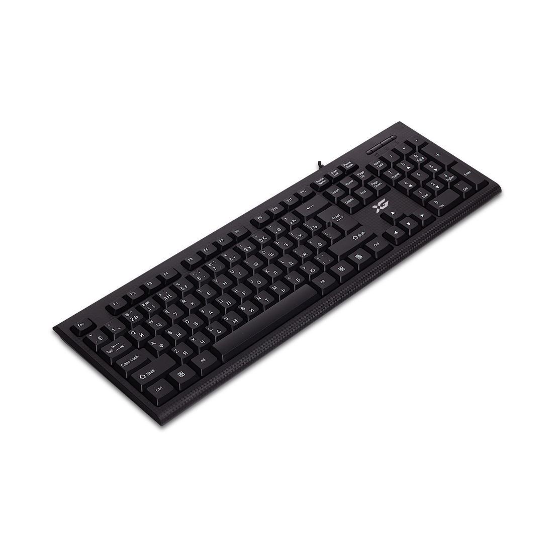 Клавиатура, XG, XK-100UB, Ультратонкая, USB, Кол-во стандартных клавиш 104, Анг/Рус/Каз, Чёрный