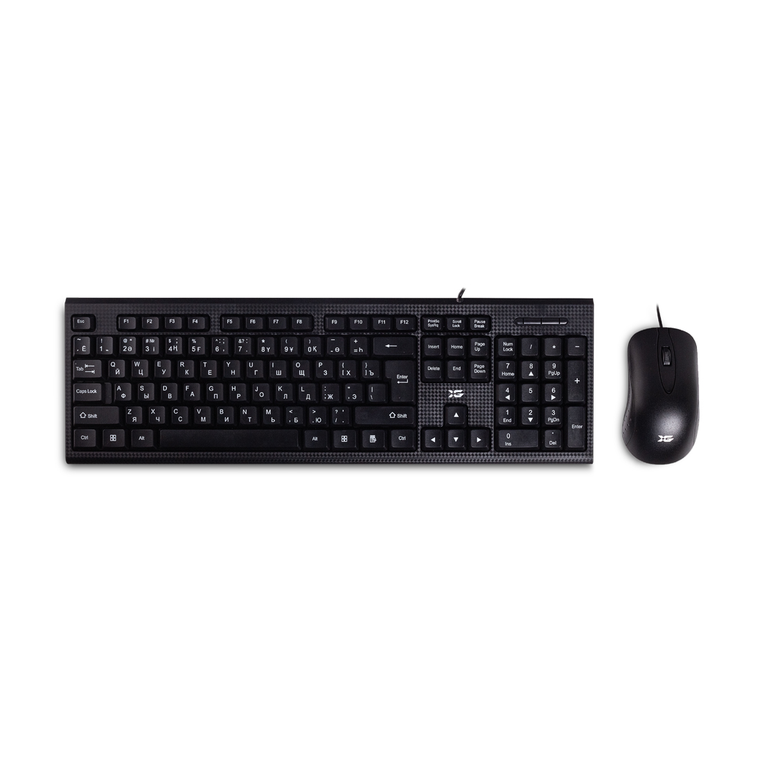 Комплект Клавиатура + Мышь, XG, XD-1100OUB, Оптическая Мышь, USB, Кол-во стандартных клавиш 104, Анг/Рус/Каз, Длина кабеля 1,35 м, Чёрный