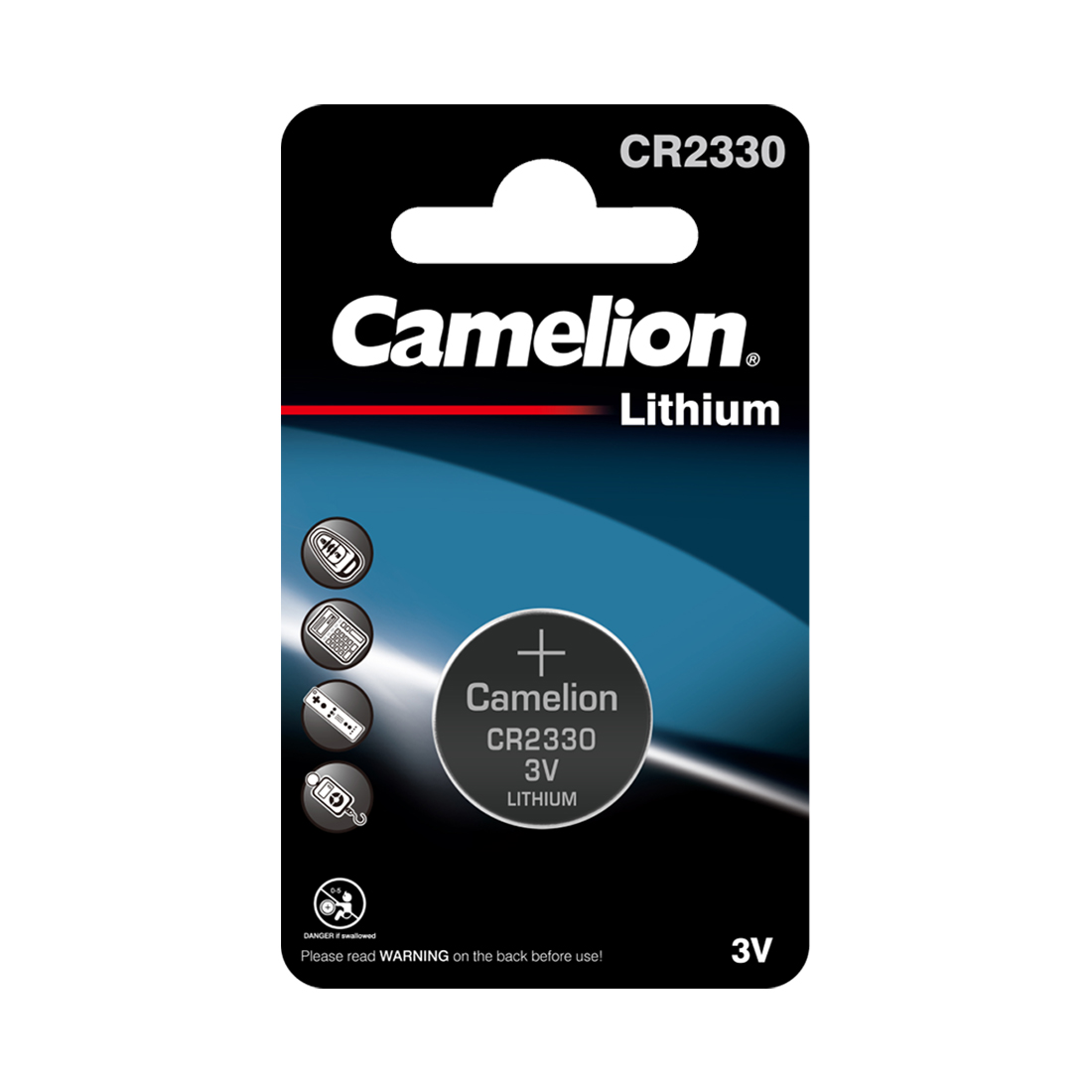 Батарейка, CAMELION, CR2330-BP1 Lithium Battery, CR2330, 3V, 220 mAh, 1 шт.