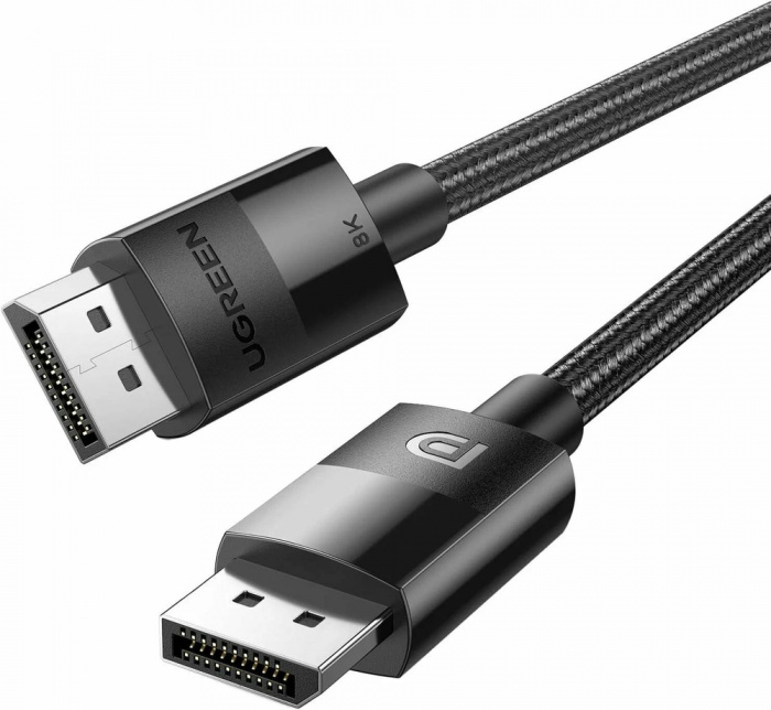 Ugreen DP114 DisplayPort 1.4 кабелі, 8K/60Hz, 4K/144Hz, 1,5м (Қара) 80391
