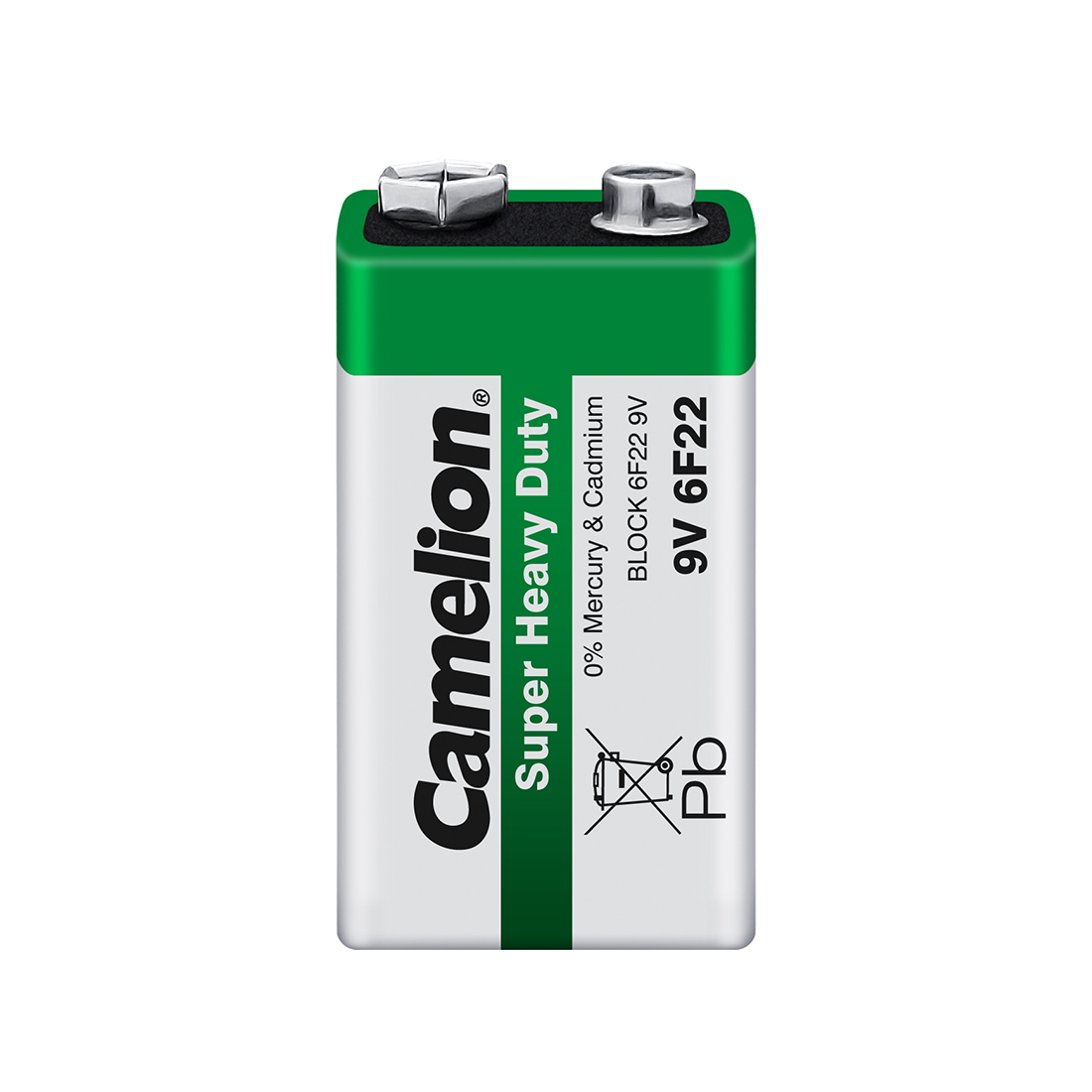 Батарейка CAMELION 6F22-SP1G, Солевая, 9V, 1 шт.