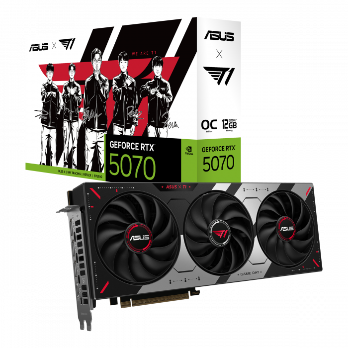 Видеокарта ASUS T1-RTX5070-O12G-GAMING, 12Gb GDDR7, 192 bit, 6144 CUDA Core, HDMI, DP, BOX