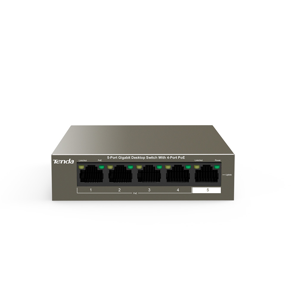 PoE-коммутатор Tenda TEG1105P-4-63W 5-port Gigabit Ethernet 4-port PoE қола