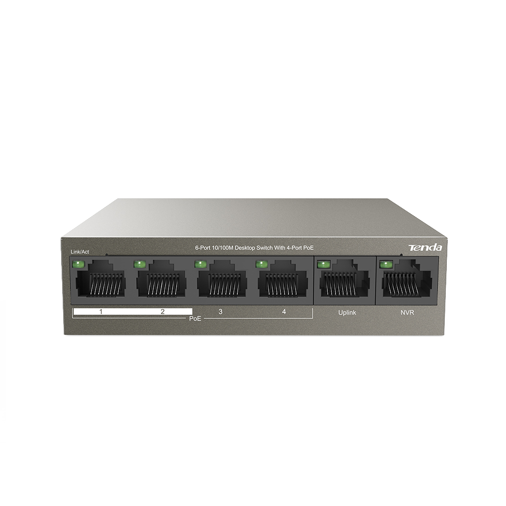PoE-коммутатор Tenda TEF1106P-4-63W 6-port 10/100Mbps с 4 портами PoE