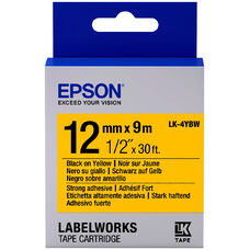Лента повышенной адгезии Epson C53S654014, 12 мм, желтая/черная, 9 м
