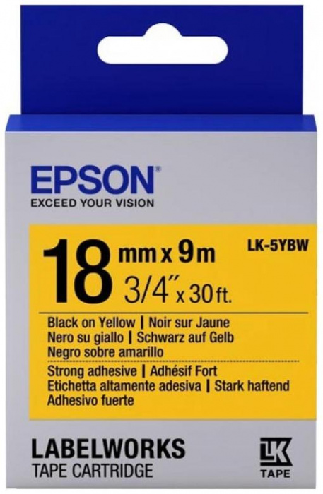 Картридж-лента Epson для этикеток, черный/желтый 18 мм (9 м)
