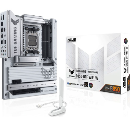 Сист.плата ASUS TUF GAMING B850-BTF WIFI W, B650, AM5, 4xDDR5, 2xPCI-E x16, PCI-Ex1, M2, SATA,HDMI,DP, WIFI7, WHITE, BOX
