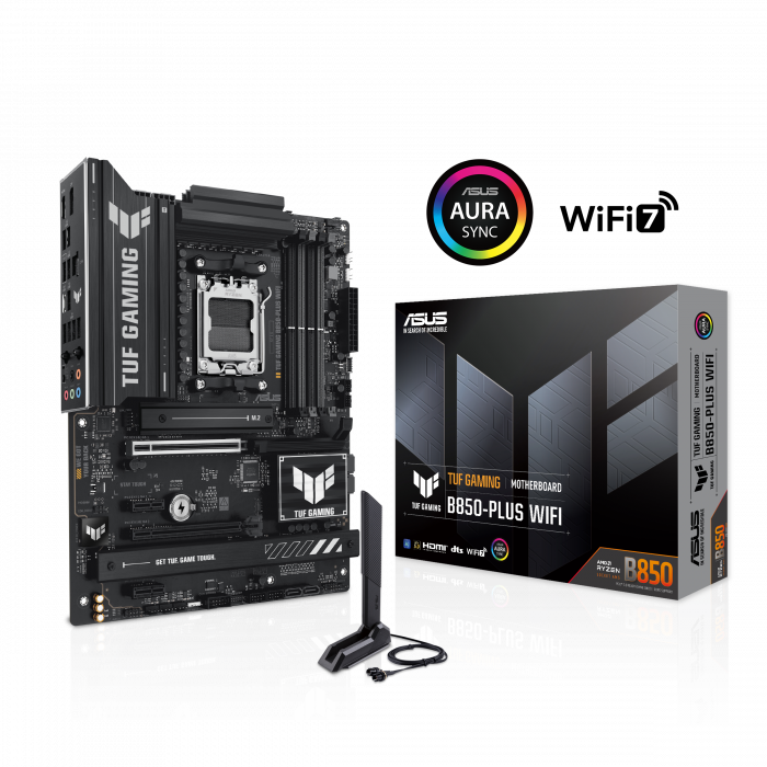 Сист.плата ASUS TUF GAMING B850-PLUS WIFI, B850, AM5, 4xDDR5, PCI-E x16, PCI-E x1, M2, SATA, DP, HDMI, WIFI7, BOX