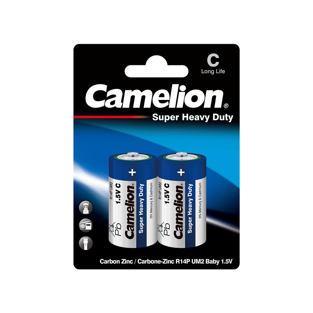 CAMELION R14P-BP2B Super Heavy Duty C 1.5V 2 шт. блистерде