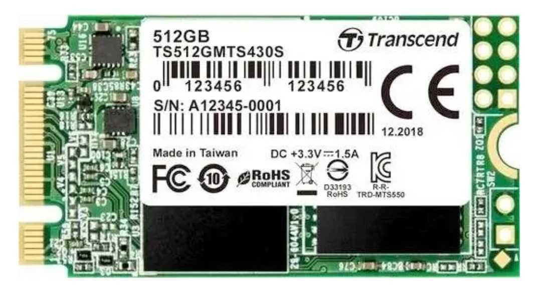 SSD қатты дискісі 512GB Transcend TS512GMTS430S M2