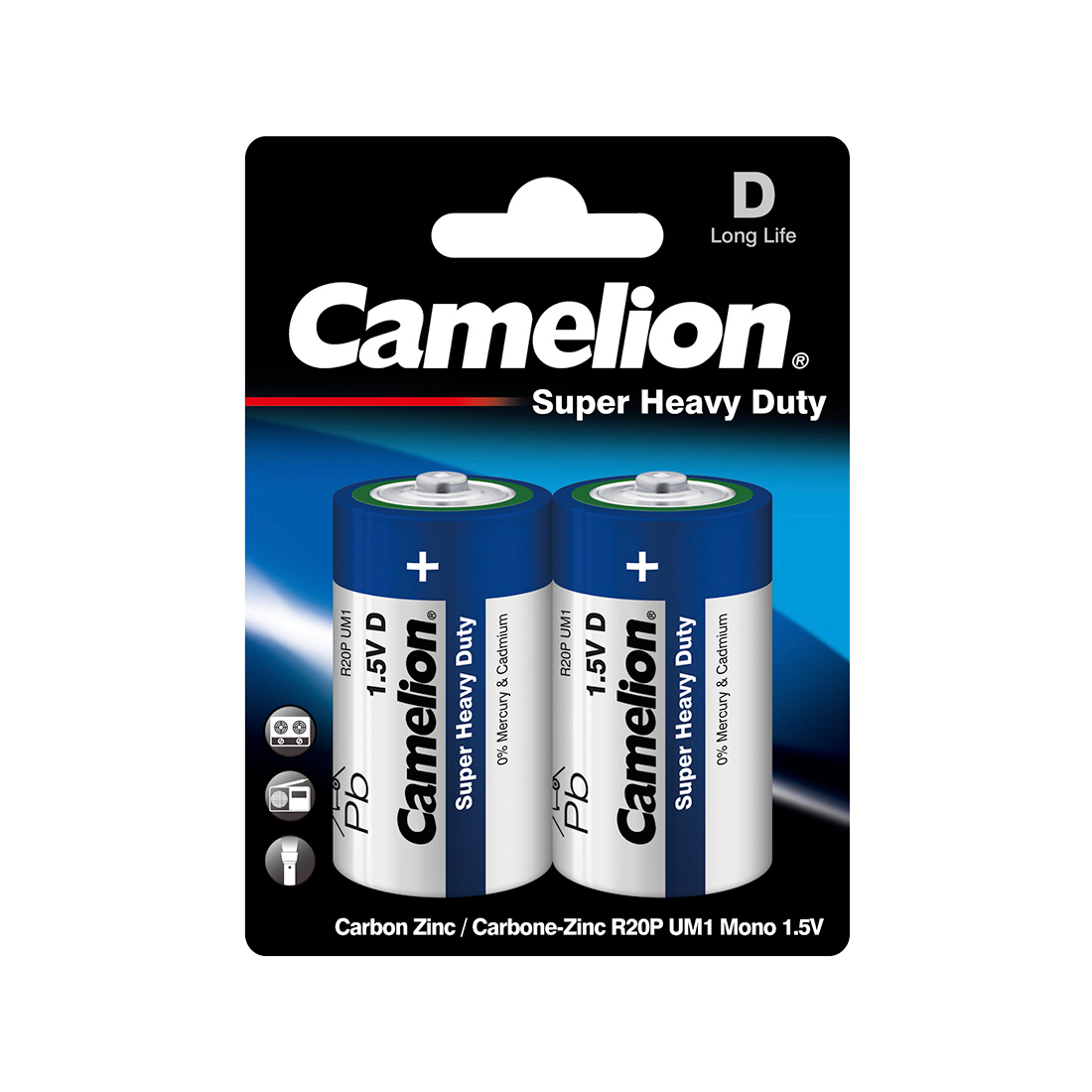 Батарейка CAMELION R20P-BP2B Super Heavy Duty D 1.5V 2 шт.