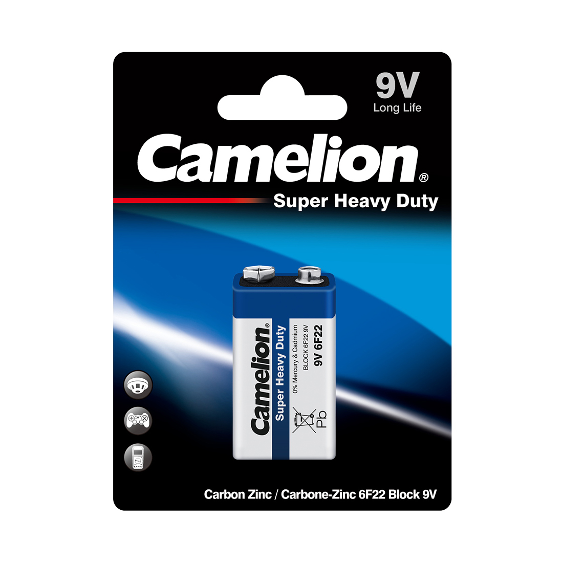 Батарейка CAMELION 6F22-BP1B Солевая 9V 190 mAh 1 шт.