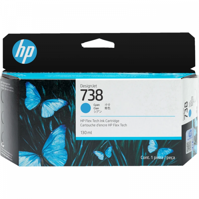 Струйный картридж HP 738 498N5A голубой 130 мл для HP DesignJet T850, T950
