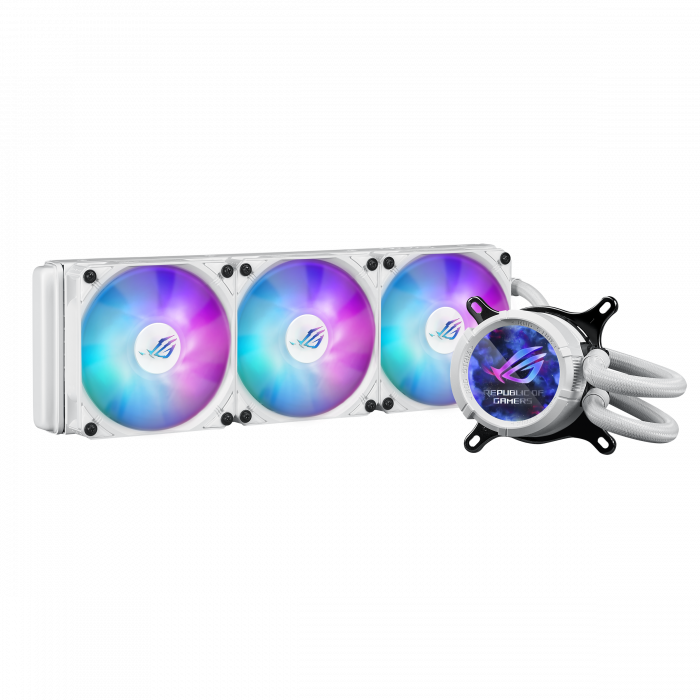 СЖО ASUS ROG STRIX LC III 360 ARGB WHT, AIO, 3xROG STRIX AF-12S ARGB FAN, 1700/AM5, WHITE, BOX
