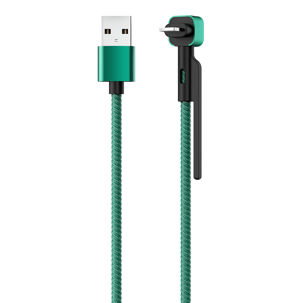 Olmio Stand кабелі, USB 2.0 - lightning, 1.2м, 2.1A, жасыл