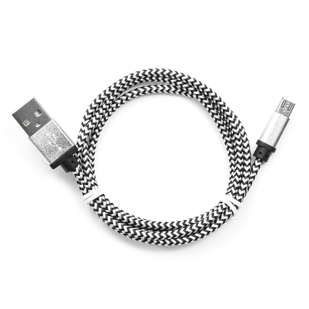 Кабель USB 2.0 Cablexpert CC-mUSB2sr1m, USB-MicroUSB, 1м, нейлоновая оплетка, алюминиевые разъемы, серебристый