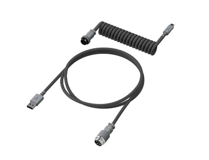 HyperX USB-C Coiled 6J678AA механикалық пернетақта кабелі сұр