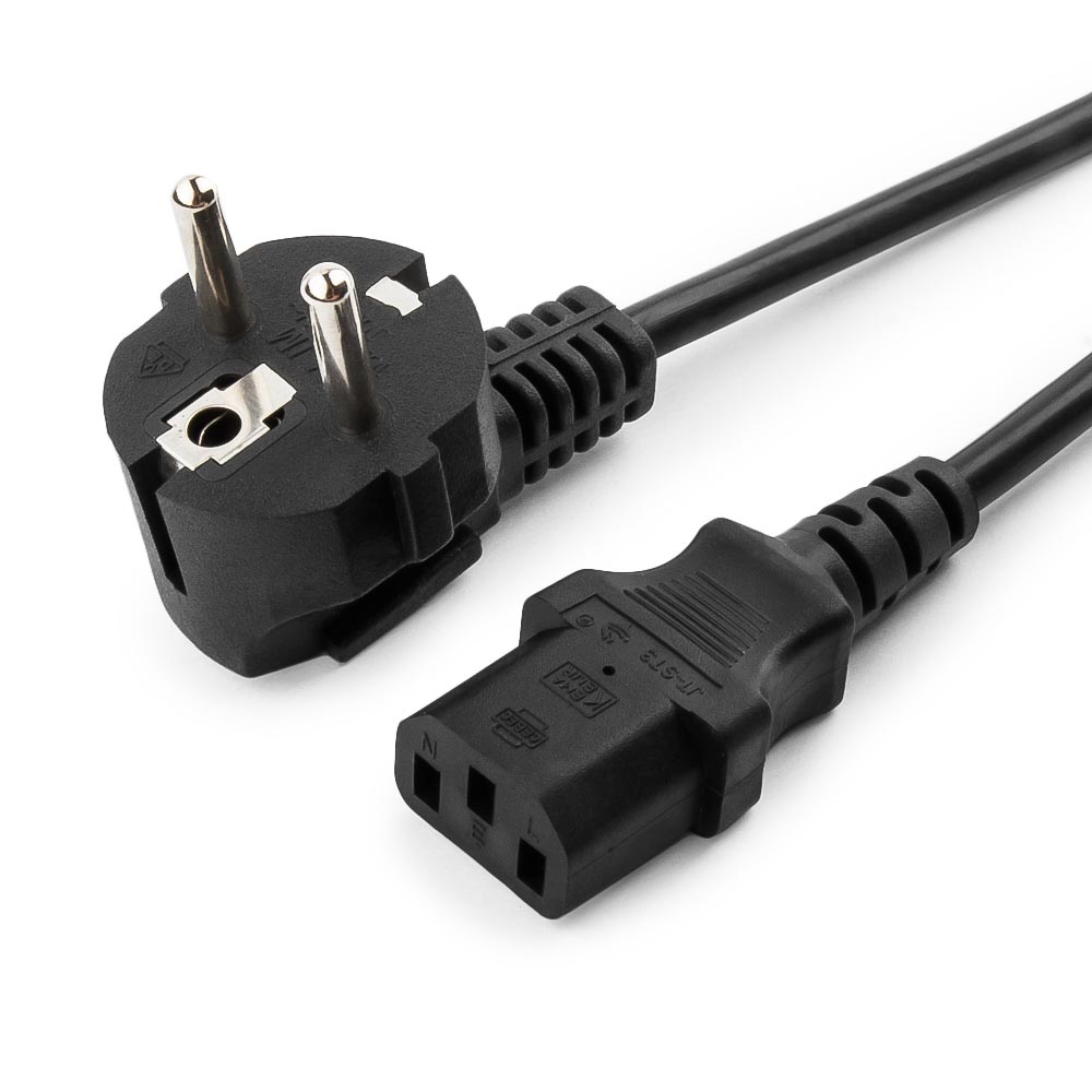 Кабель питания Cablexpert PC-186, 1.8м, Schuko-C13, черный, с заземлением, 6А