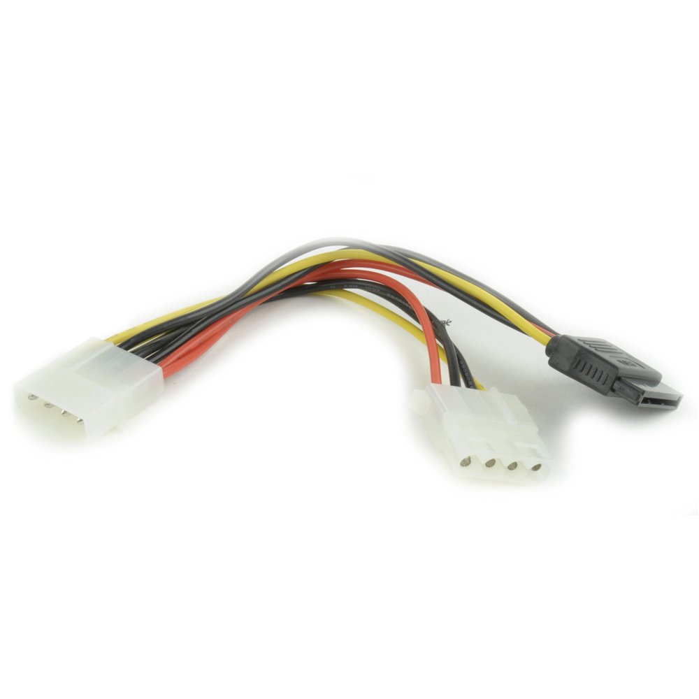 SATA қуат кабелі Cablexpert CC-SATA-PSY2, 15см, molex 4pin/molex4pin+sata 15pin, 2 құрылғыға арналған.