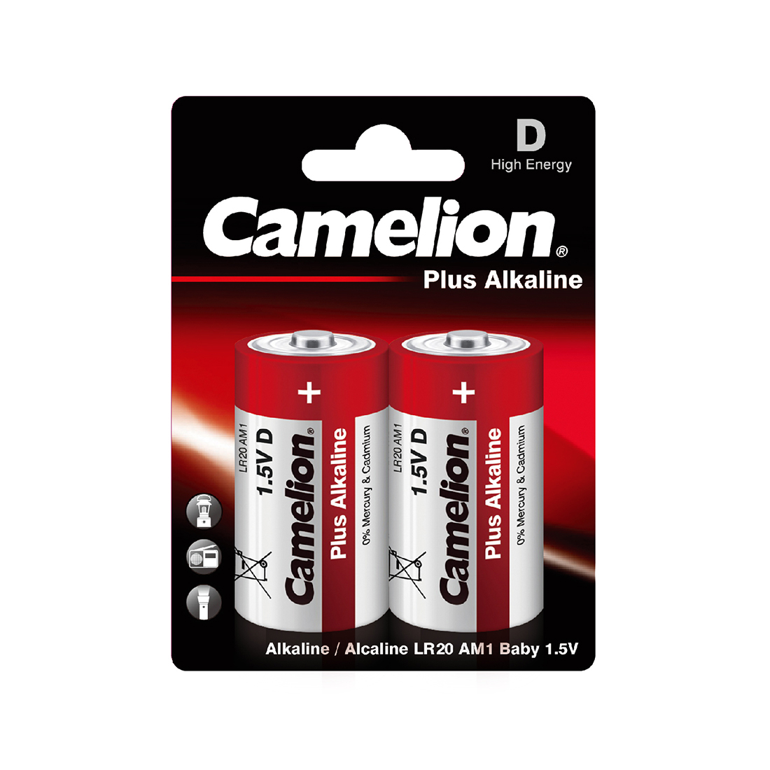 CAMELION LR20-BP2 Plus Alkaline D 1.5V 21000 mAh 2 шт. батарея