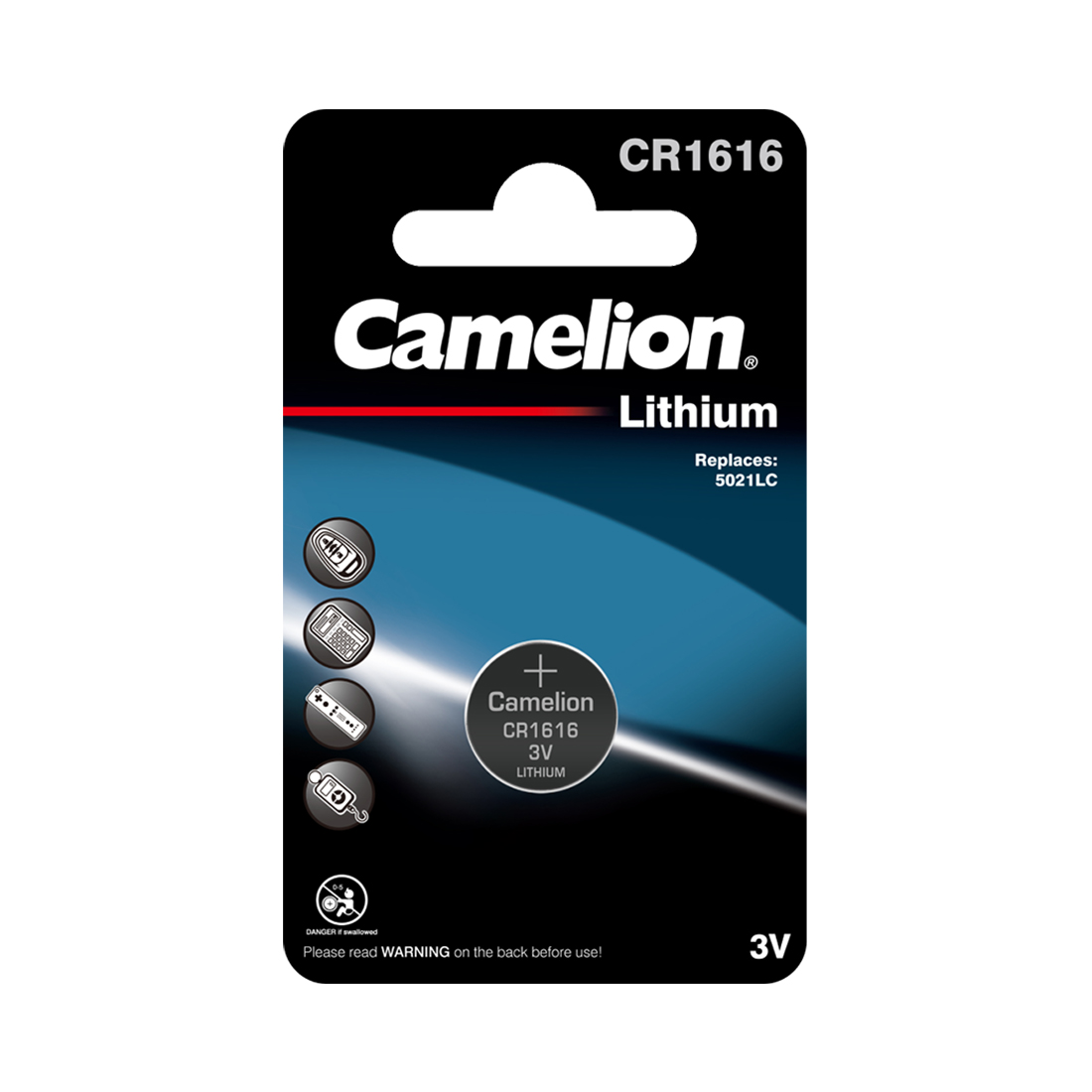 Батарейка, CAMELION, CR1616-BP1, Lithium Battery, CR1616, 3V, 220 mAh, 1 шт.