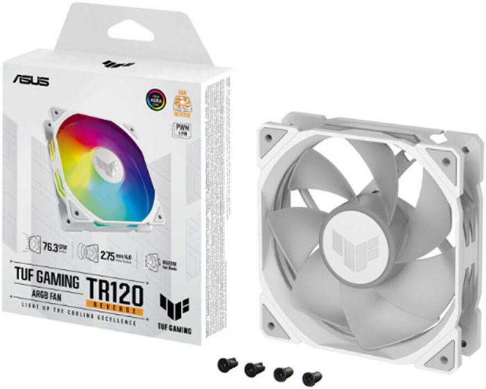 Комплект вентиляторов ASUS TUF GAMING TR120 ARGB REVERSE WHITE 3IN1