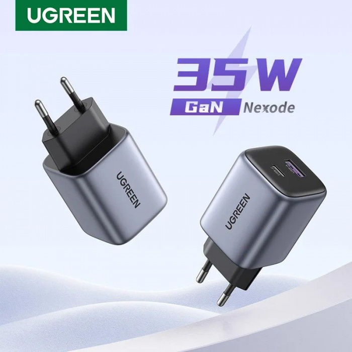 Зарядное устройство Ugreen CD350 15539 Nexode 35W/ 1*USB-C/1*USB-A/ GaN Tech Fast Charger