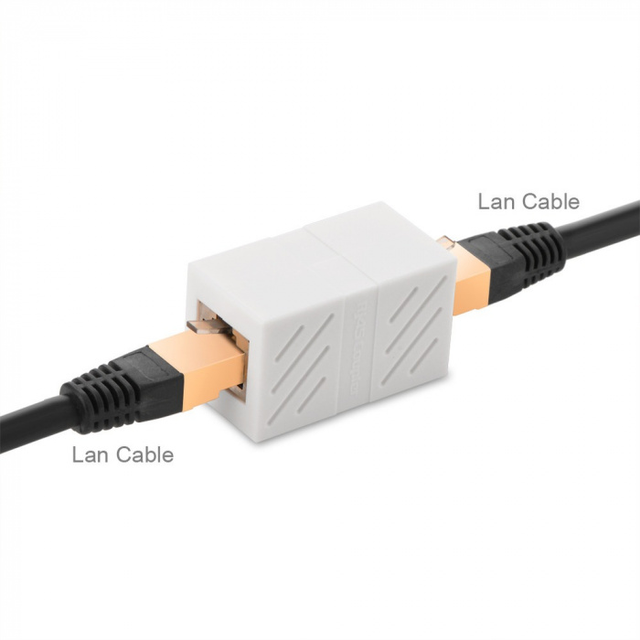 Разъем сетевой UGREEN NW114 RJ 45 Network Keystone Jack In-Line Coupler Female to Female 1pcs (Белый) 20311