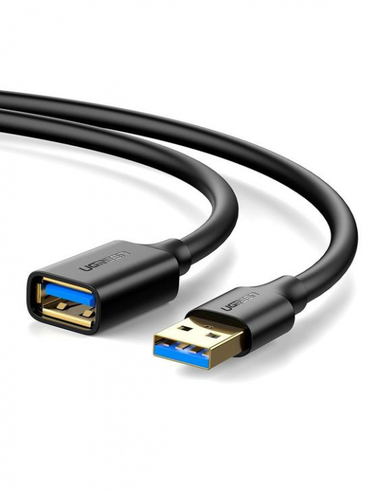UGREEN USB 3.0 Ұзартқыш Ер Кабель 1м (Қара), 10368