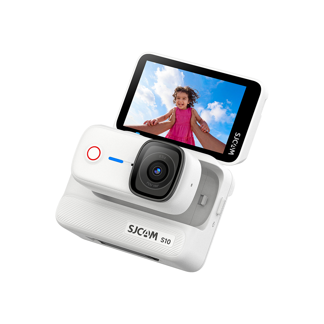 Экшн-камера, SJCAM, S10, 4K/30fps, CMOS 1/2.66", 24 МП, 160°, Wi-Fi 2,4 & 5 ГГц, 6-axis Gyro, SteadyMotion 2.0, Slow motion, встроенная память 64/128GB, 730mAh + Boost Pod 1900mAh, 2.51" поворотный сенсорный дисплей Boost Pod, White