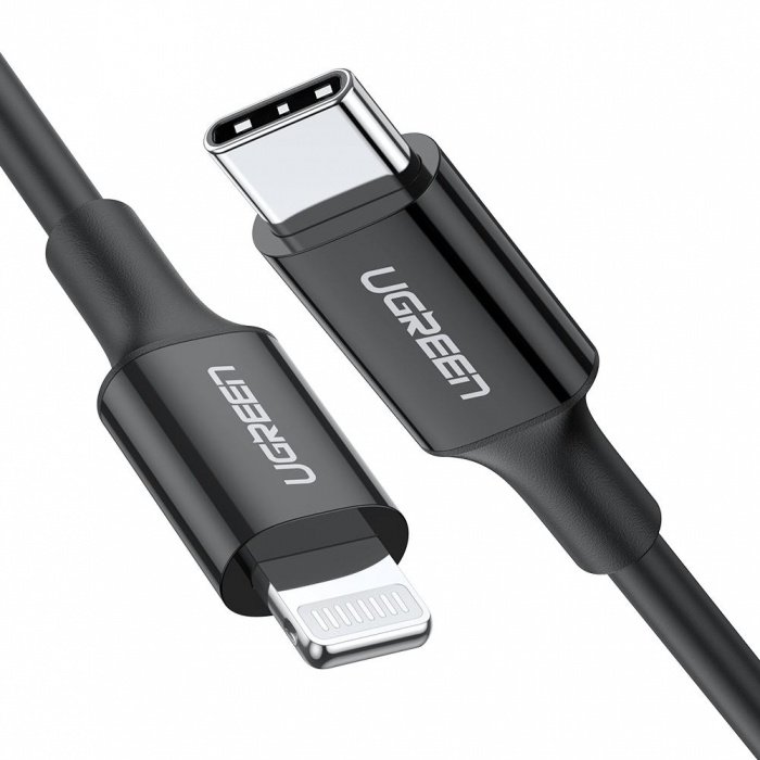 Ugreen US171 Lightning To Type-C 2.0 Еркек Кабелі Қара 1М, 60751