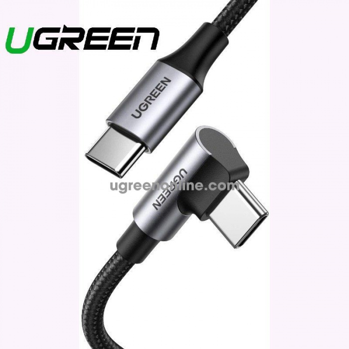 Кабель UGREEN US334 USB-C 2.0 угловой M/M 1м (черный)