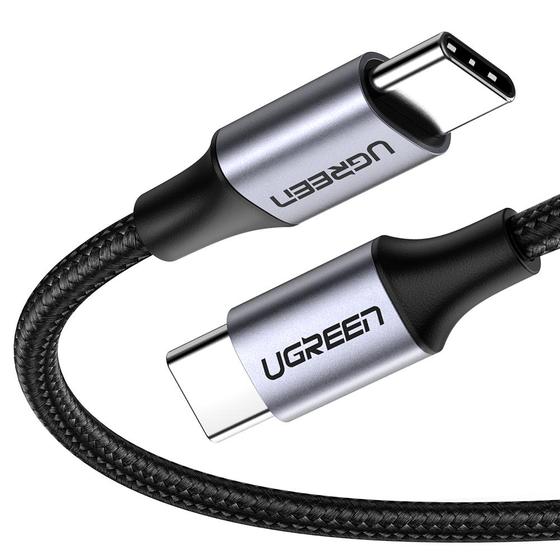 Кабель UGREEN US261 USB 2.0 C M/M 1м (Серый Черный)