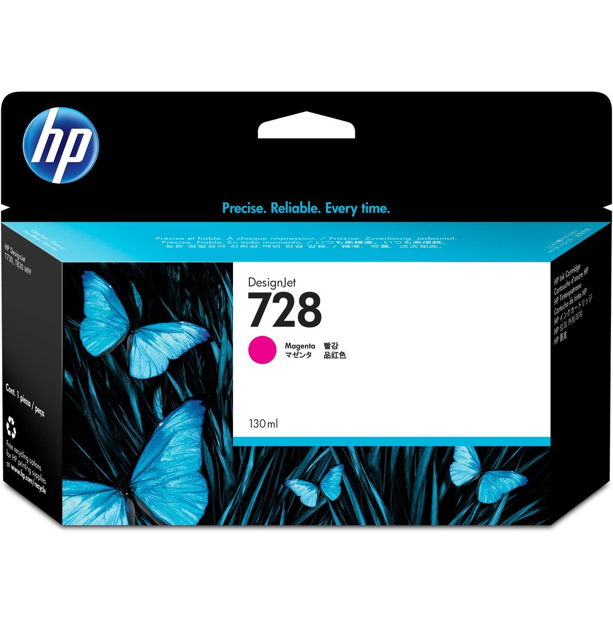 HP F9J66A, 728, DesignJet, 130 мл, пурпурлы струйлы картридж