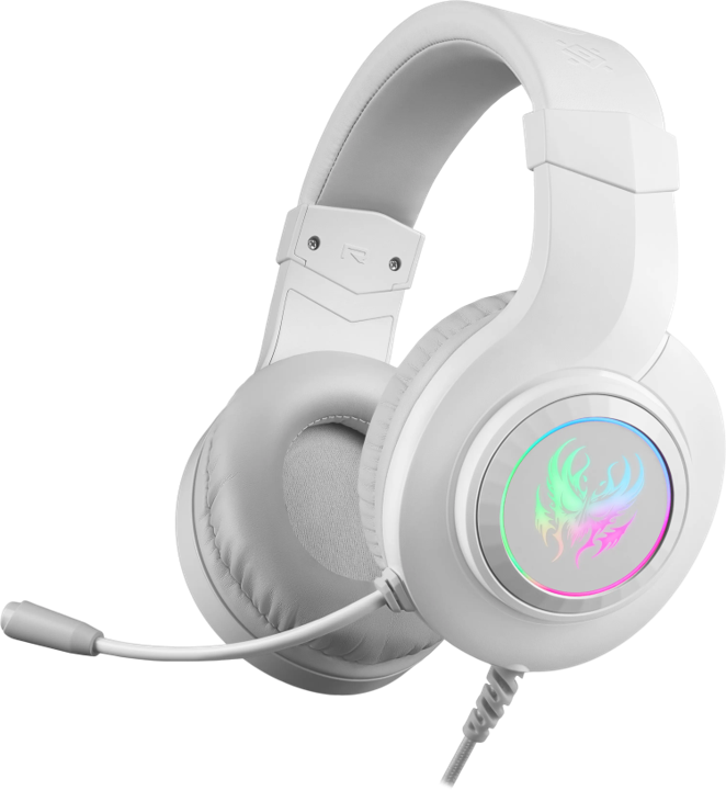 Наушники-гарнитура игровые Defender Ghost LED белый