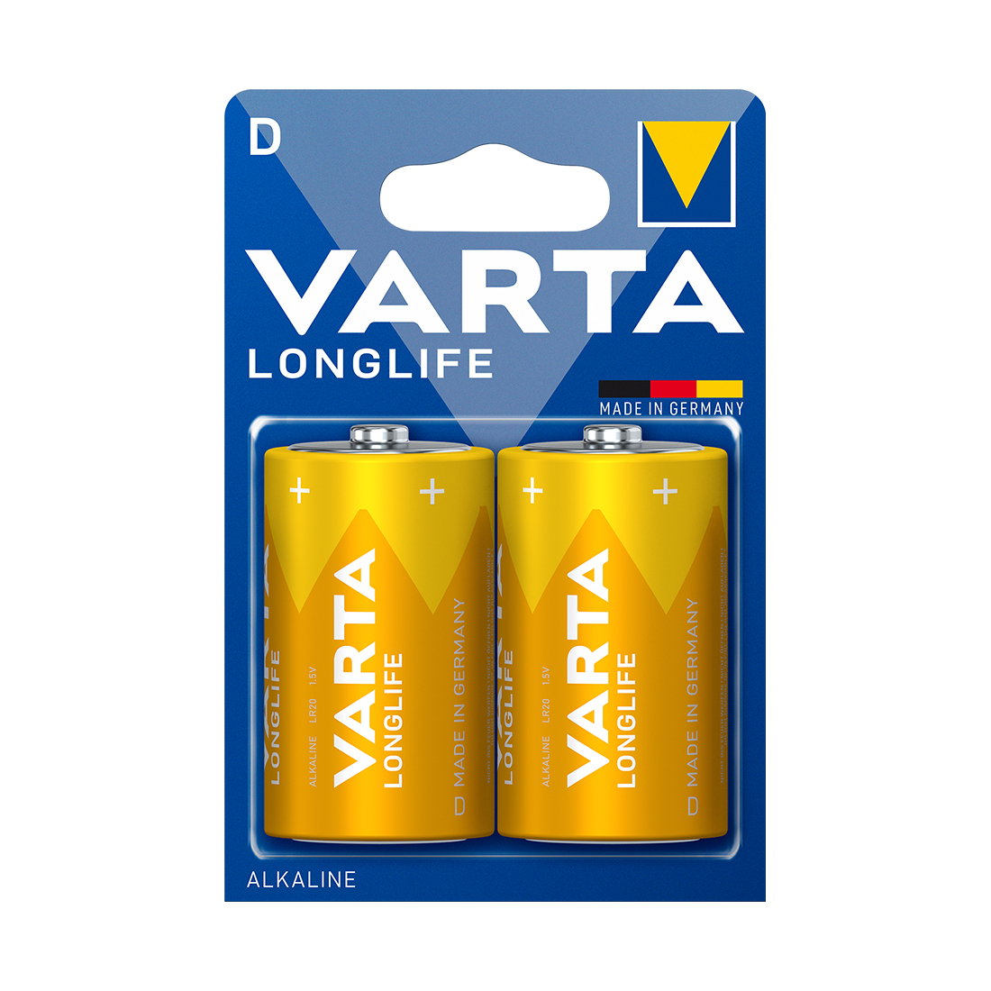 Батарейка VARTA LR20 Longlife D 1.5 V 2 шт. в блистере