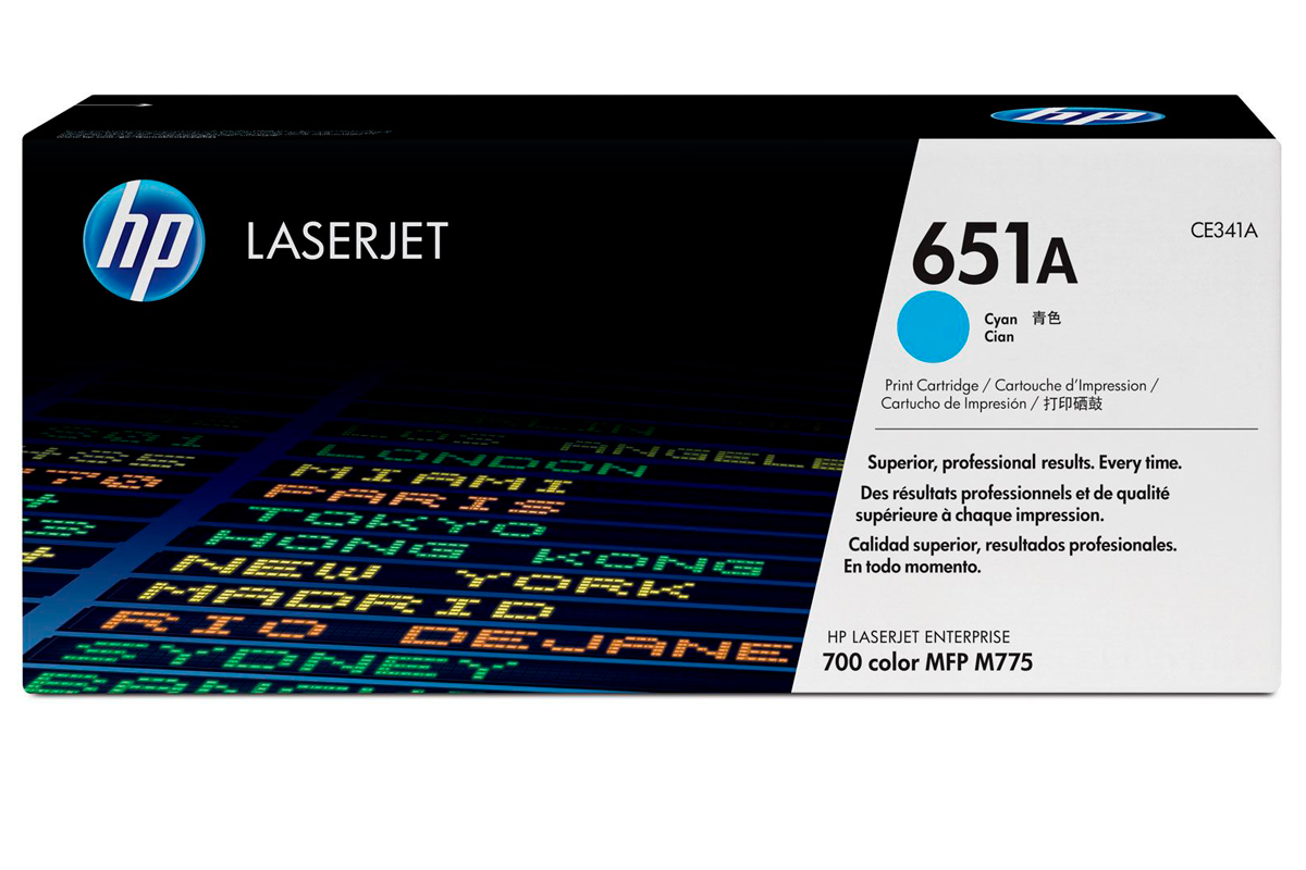 Голубой картридж с тонером HP 651A