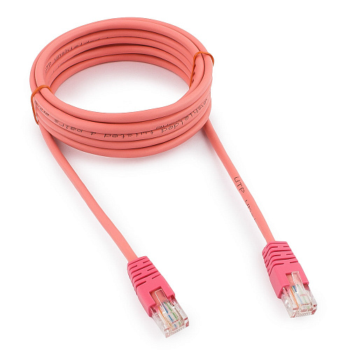 Патч-корд UTP Cablexpert PP12-3M/RO кат.5e, 3м, литой, көпжильді (қызғылт)