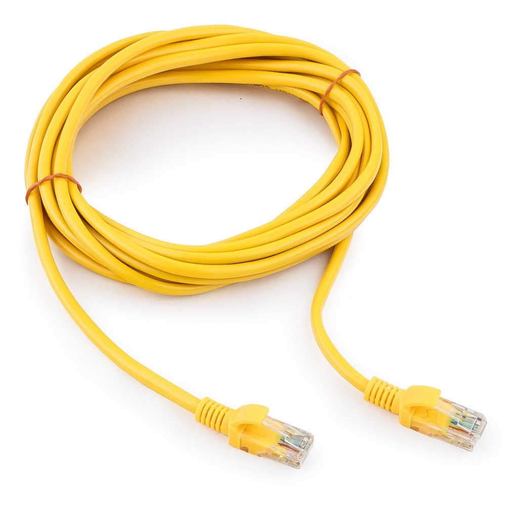 Патч-корд UTP Cablexpert PP12-5M/Y кат.5e, 5м, литой, көпжильді (сары)