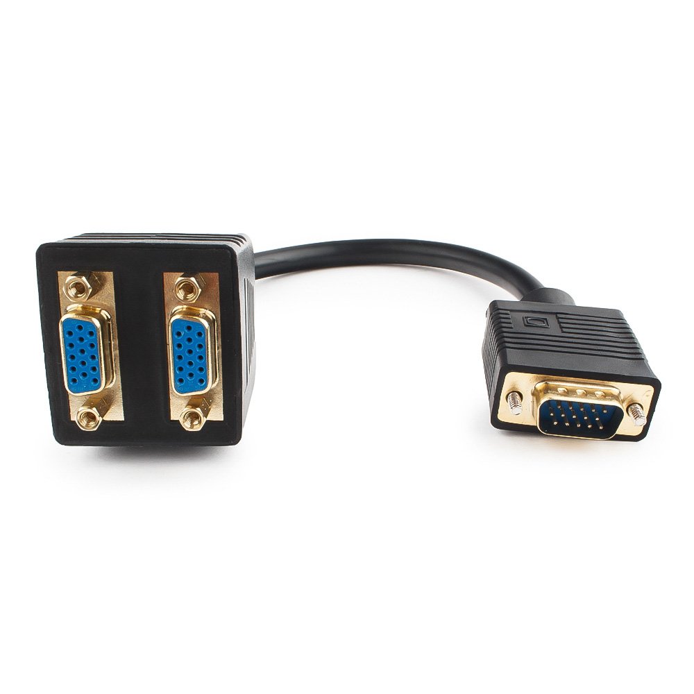 VGA бөлгіш Cablexpert CC-VGAX2-20CM, HD15M/2x15F, 1 компьютер - 2 монитор