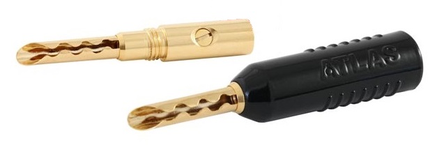 Банан разъем винтовой Atlas Achromatic Gold Z Plug Screw, 4мм, қара