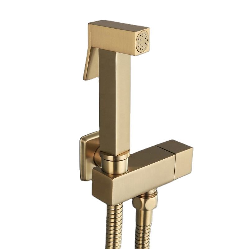Настенный комплект биде в цвете матовое золото (Brushed Gold)