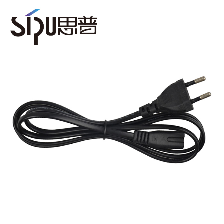 SIPU EU 2 Pin Assembled Plug AC Electric Wire Extension Cable IEC C7 Connector PVC Jacket IP11 Level 1m Power Cord for Computer