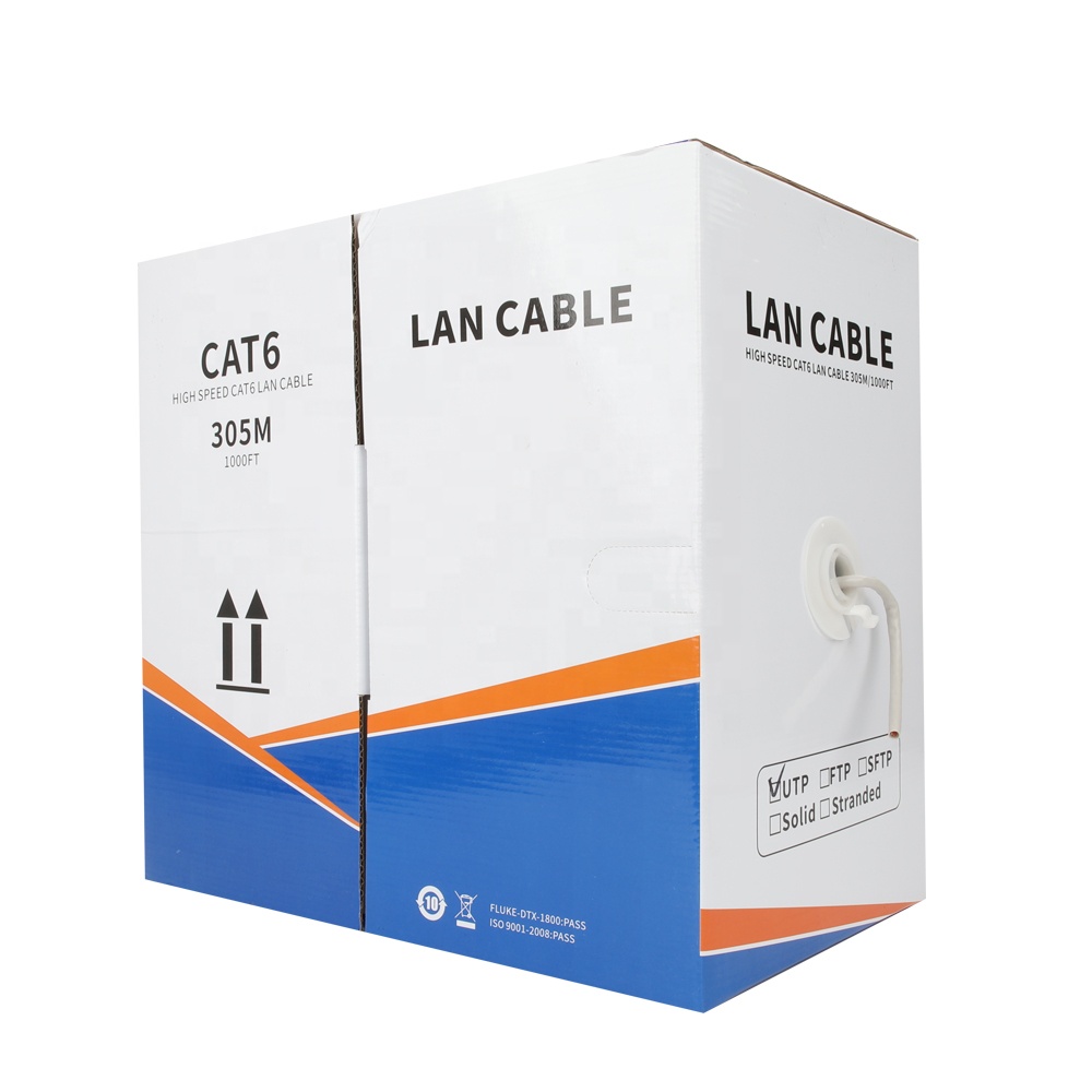 OEM LOGO 305m Box UTP FTP SFTP Cat 5E 6A 6 Cable Cat5E Cat6A Cat6 Lan Network Ethernet Cable