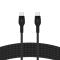 BELKIN USB-C to USB-C 2.0 плетенген силикон жабы, 3 м, қара